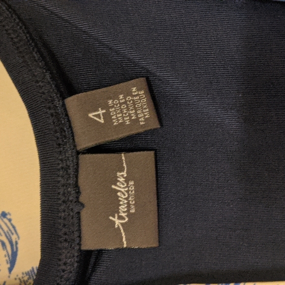 Blue sleeveless Chicos dress size 4 with Blue and White Kimono size 2XL - Picture 2 of 8